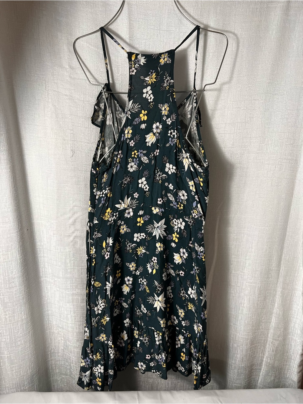 Floral Ruffle Dress  in Dark Green SIZE MEDIUM - Picture 2 of 7